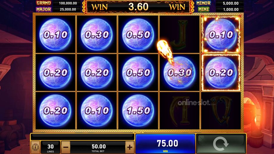 blue wizard slot fire blaze respin feature