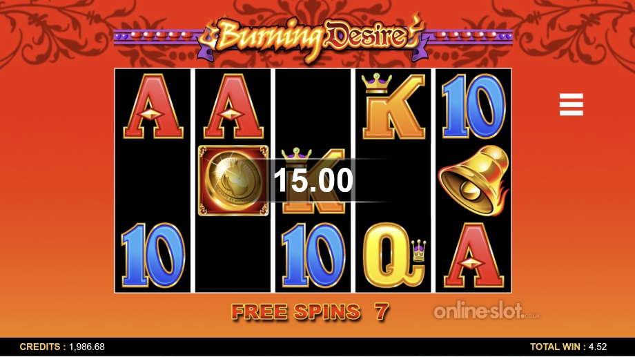 burning desire slot free spins feature