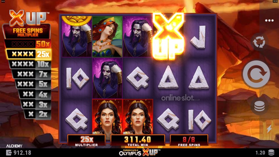 chronicles of olympus x up slot free spins feature