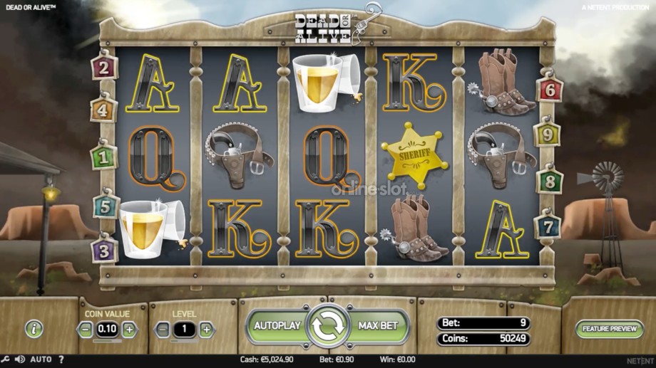 dead or alive slot base game