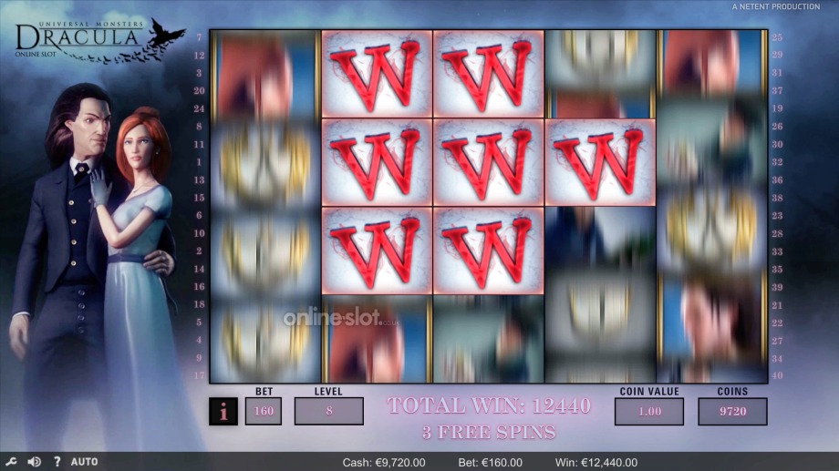 dracula slot free spins feature