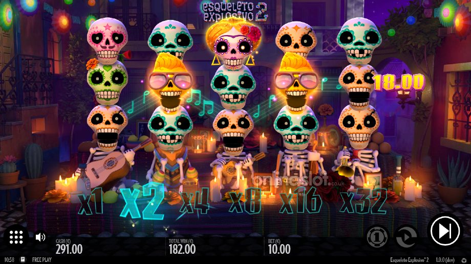 esqueleto explosivo 2 slot base game