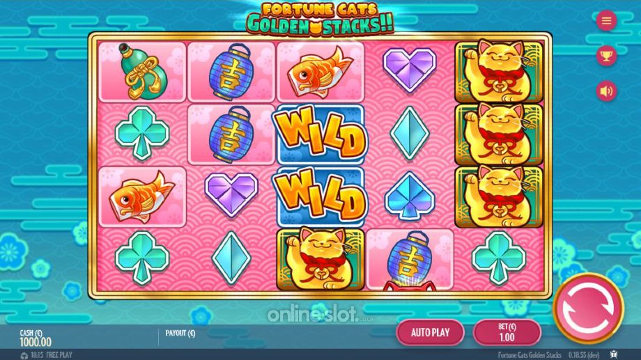 fortune cats golden stacks slot base game