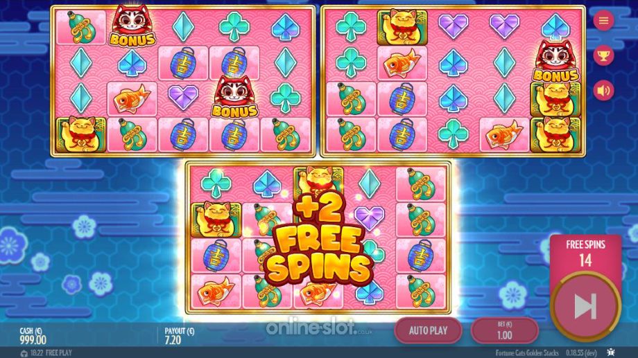 fortune cats golden stacks slot bonus game feature