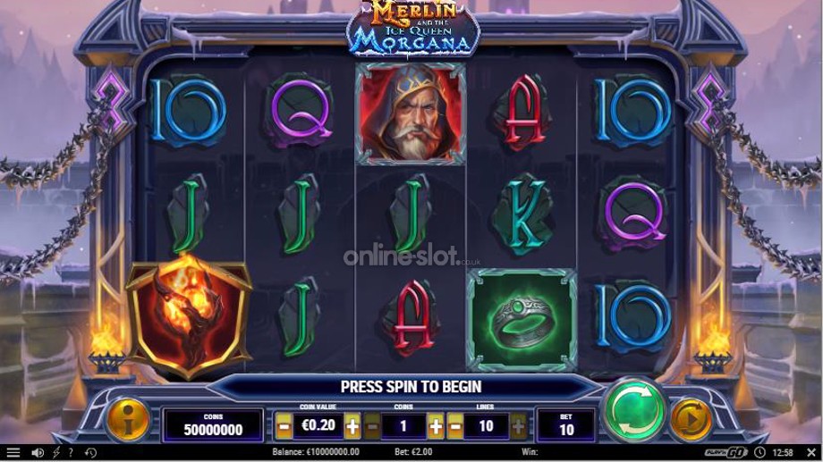 merlin and the ice queen morgana slot base game