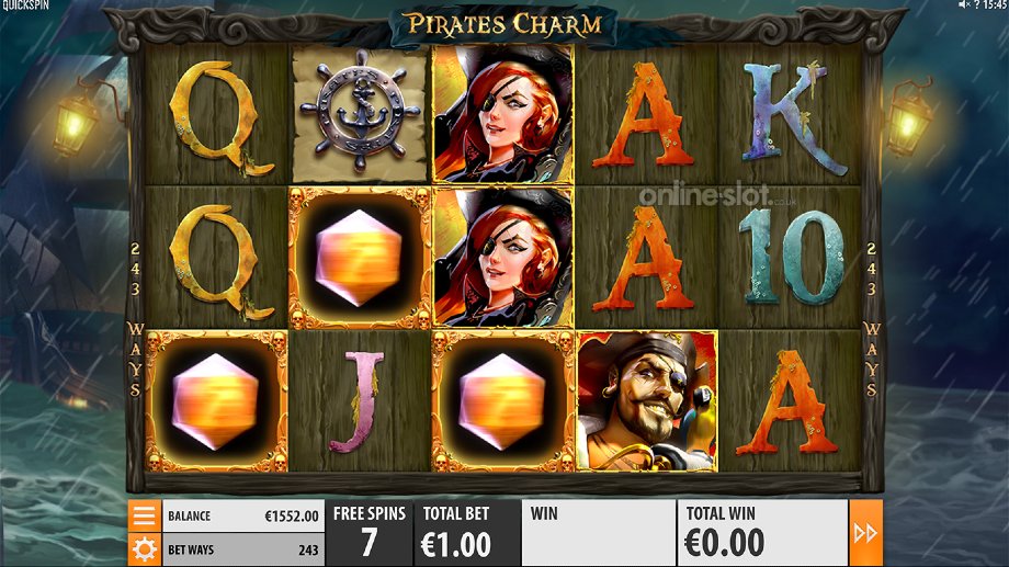 pirates charm slot free spins feature