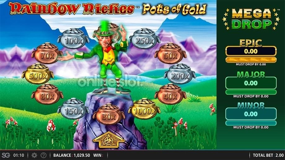 rainbow riches posts of gold slot pots of gold bonus feature
