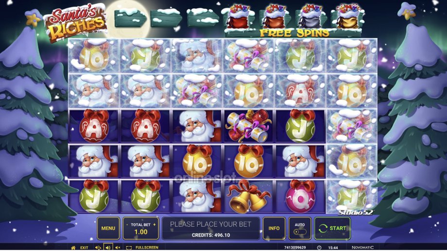 santas riches slot base game