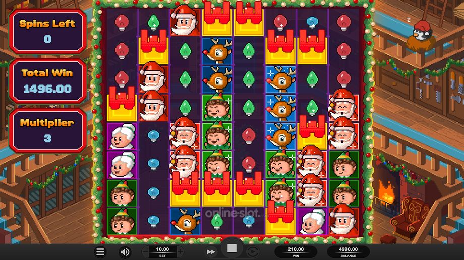 santas stack slot free spins feature