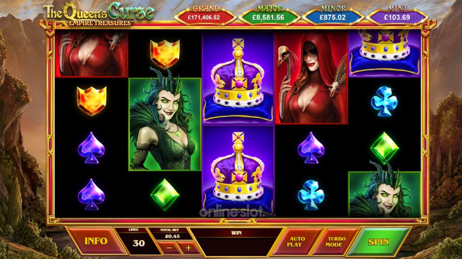 the queens curse empire treasures slot base game