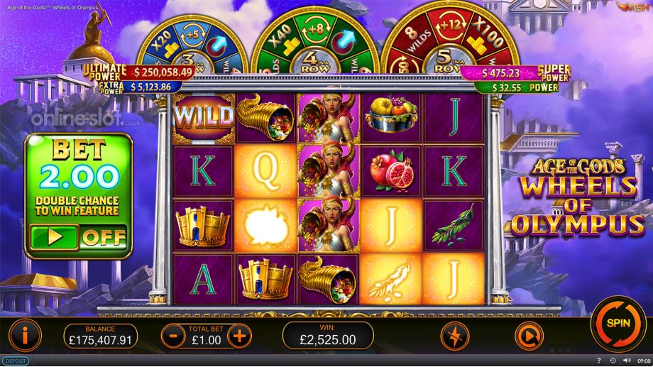 age of the gods wheels of olympus slot base game