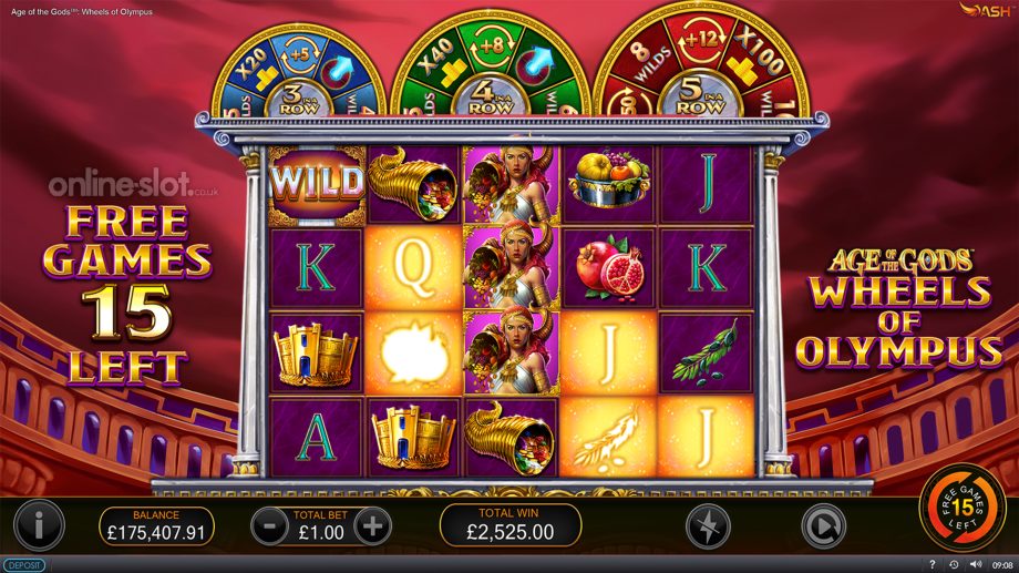 age of the gods wheels of olympus slot free games feature