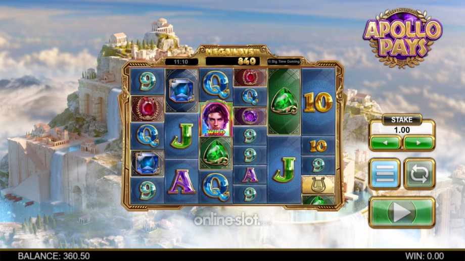apollo pays megaways slot base game