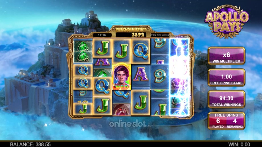 apollo pays megaways slot free spins feature