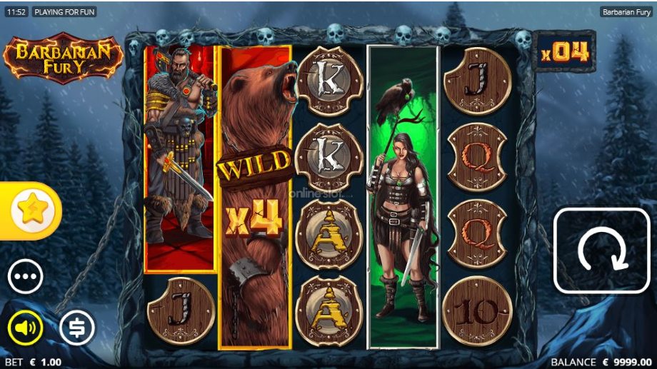 barbarian fury slot base game