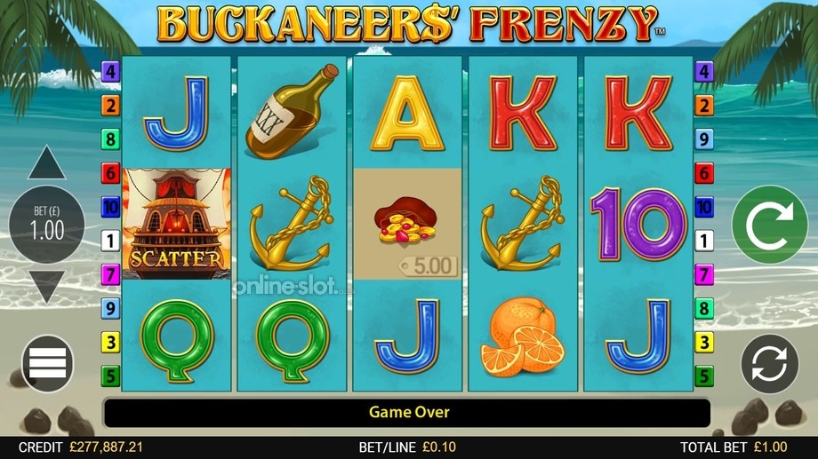 buckaneers frenzy slot base game