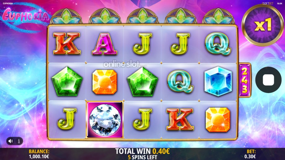 euphoria slot free spins feature