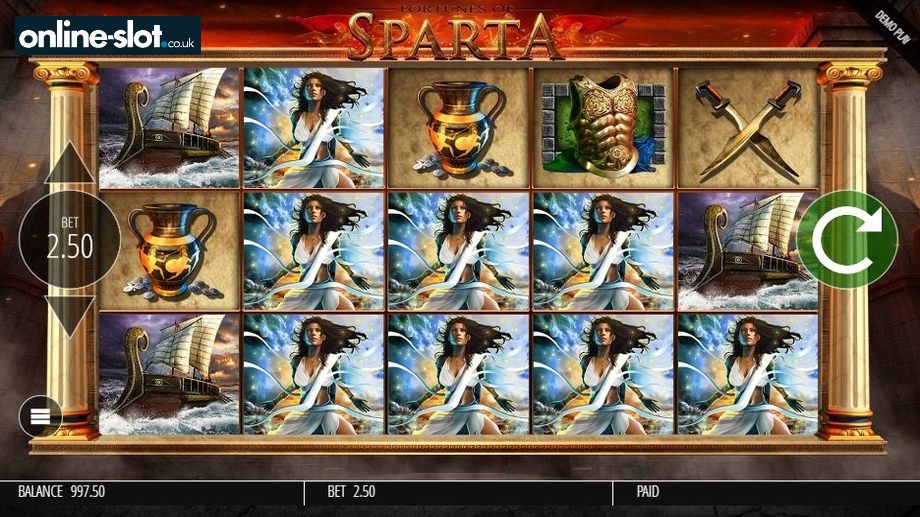 fortunes of sparta slot base game