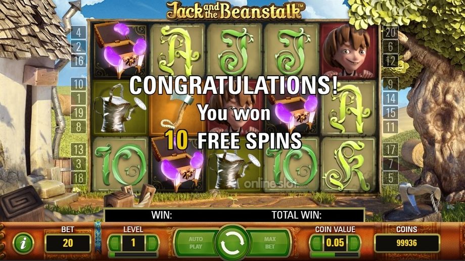 jack and the beanstalk slot free spins feature