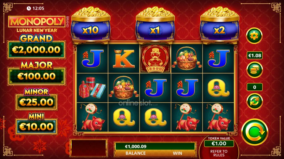 monopoly lunar new year slot base game