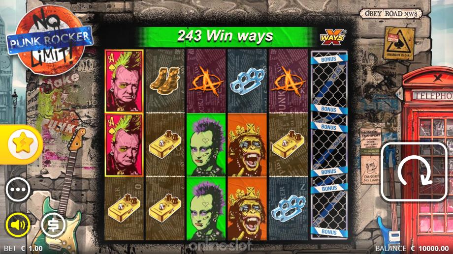 punk rocker slot base game