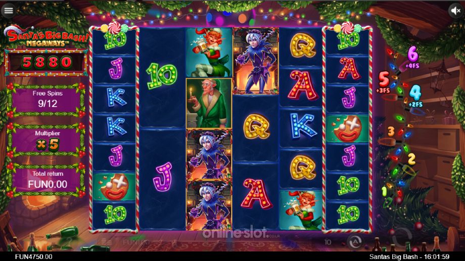 santas big bash megaways slot free spins feature