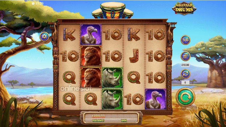 savannah drums slot base game