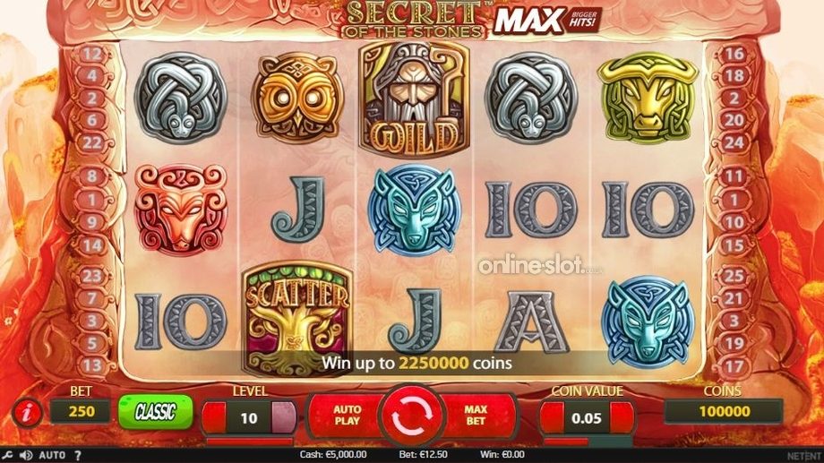 secret of the stones max slot base game