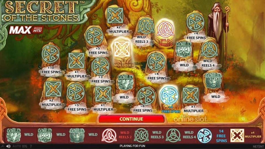 secret of the stones max slot free spins feature