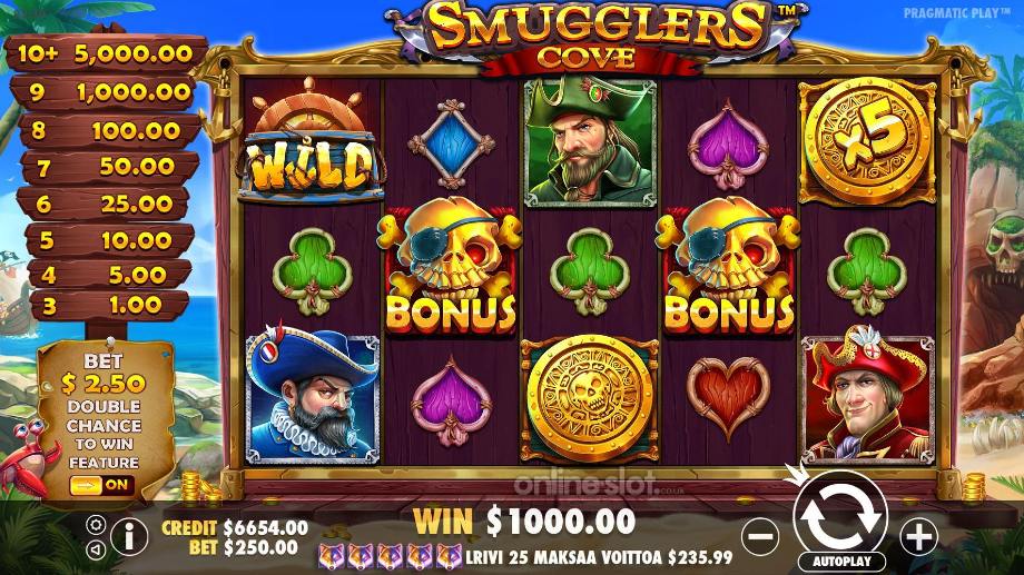 smugglers cove slot base game