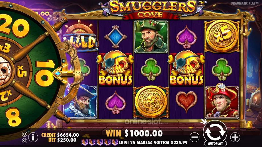 smugglers cove slot free spins feature