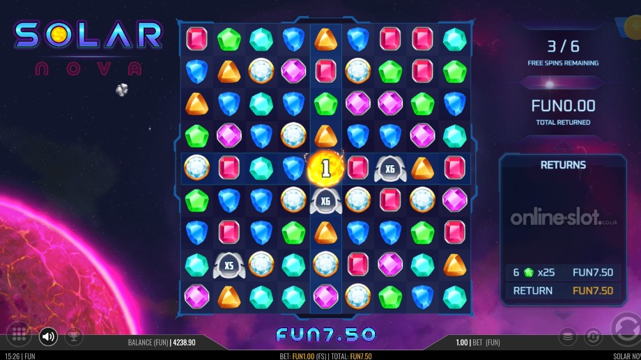 solar nova slot free spins feature