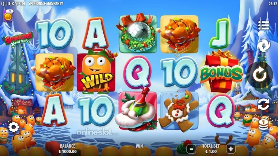 spinions xmas party slot base game
