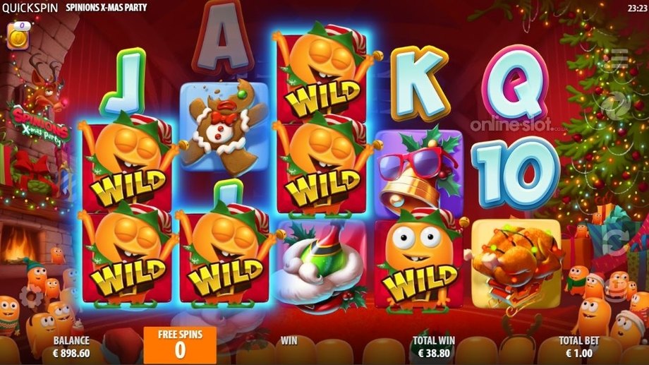 spinions xmas party slot free spins feature