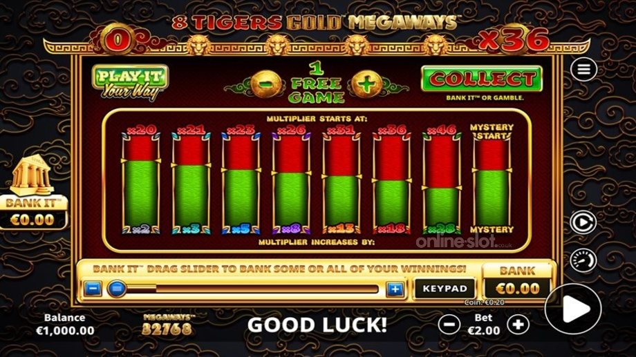8 tigers gold megaways slot play it your way feature