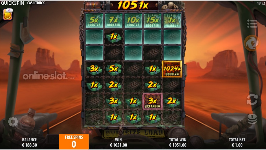cash truck slot truck raider bonus game feature