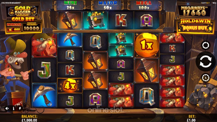 gold digger megaways slot base game