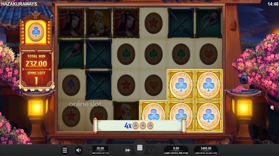 hazakura ways slot free spins feature