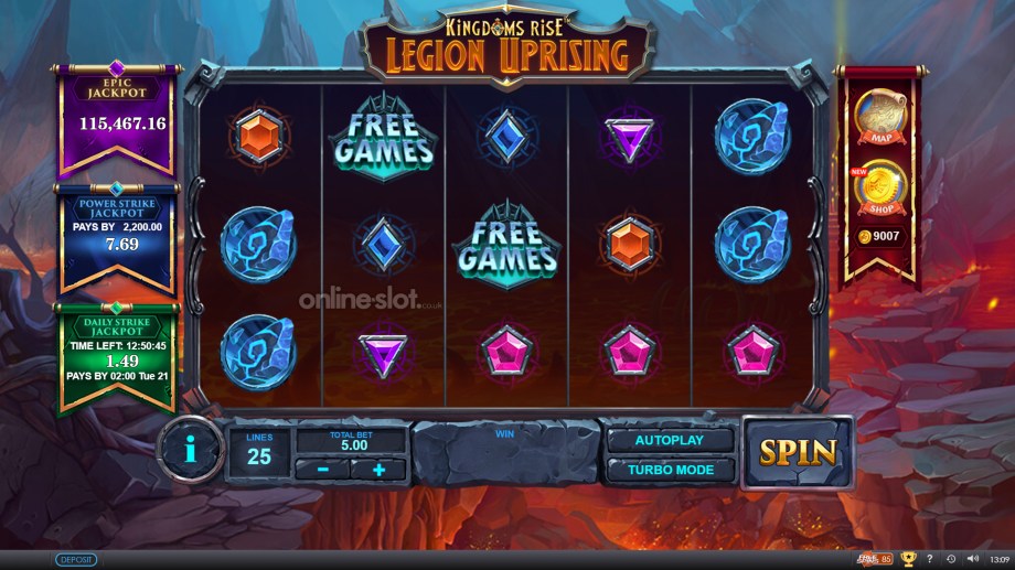 kingdoms rise legion uprising slot base game