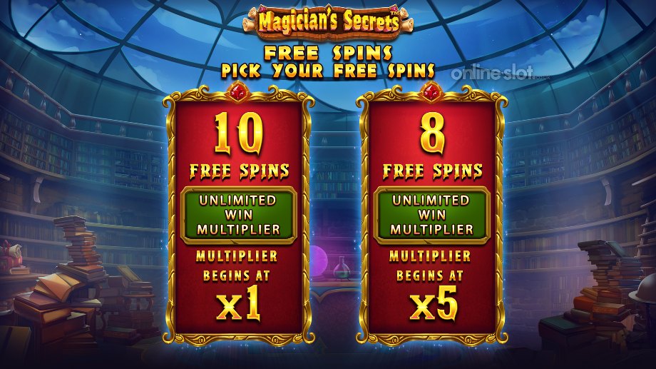 magicians secrets slot free spins feature