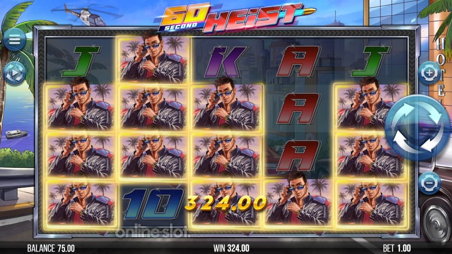 60 second heist slot turbo lock respin feature