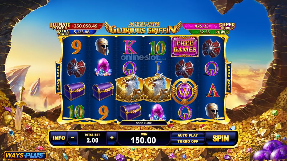 age of the gods glorious griffin slot base game