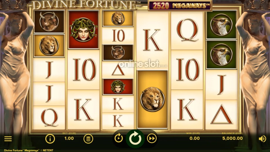 divine fortune megaways slot base game