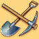 gold strike bonanza slot spade and axe symbol
