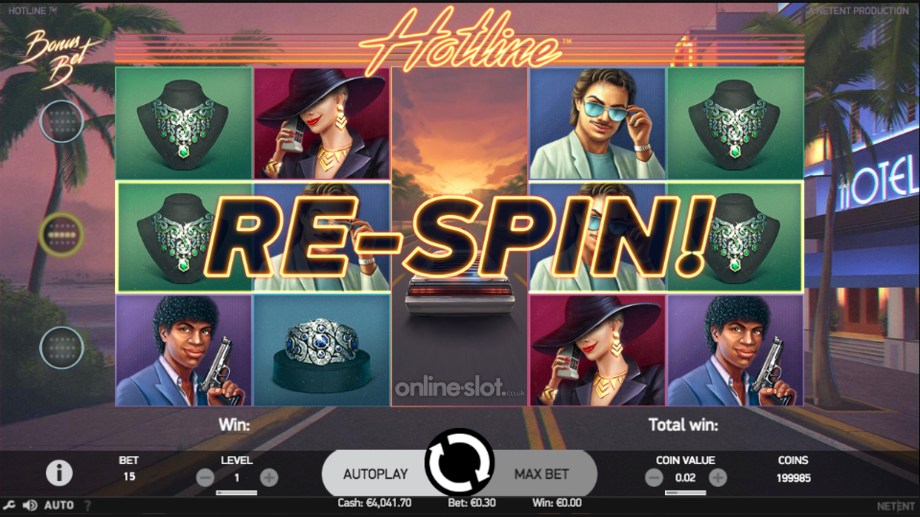 hotline slot respins feature