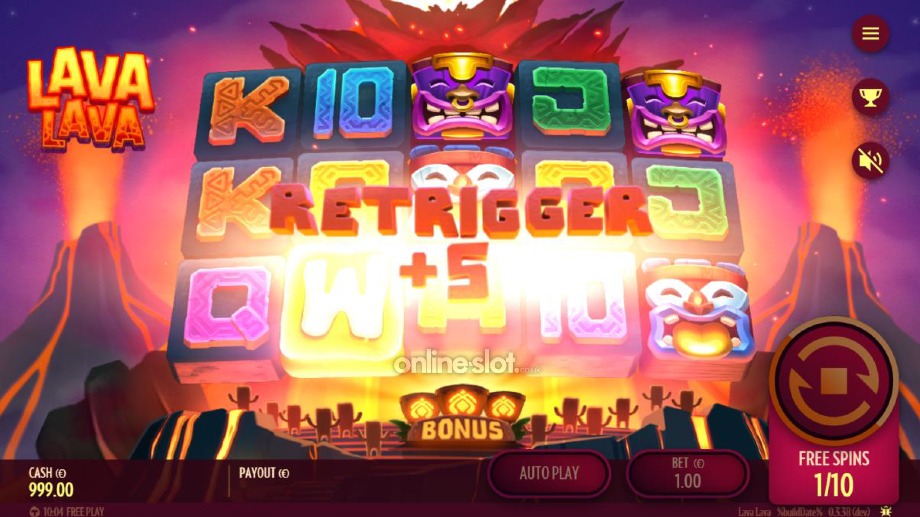 lava lava slot bonus game feature