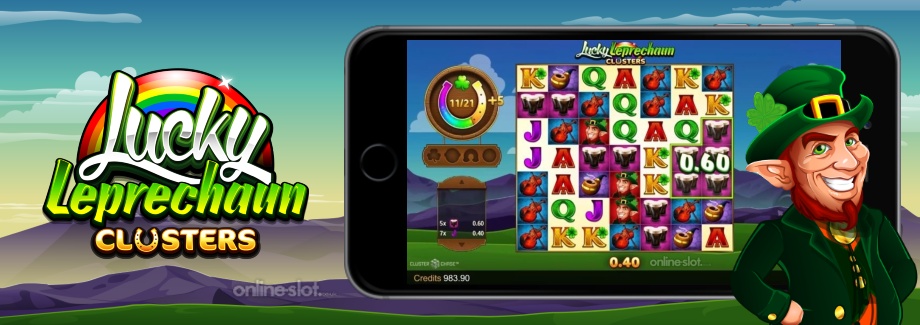 lucky leprechaun clusters mobile slot