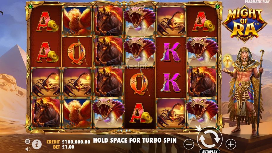 might of ra slot base game