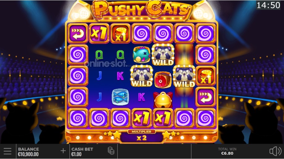 pushy cats slot bonus game feature
