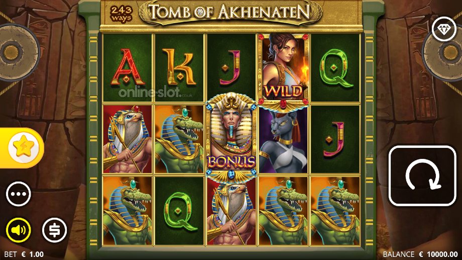 tomb of akhenaten slot base game